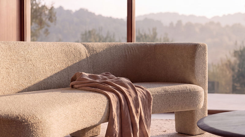 Living Room: Three Bouclé Sectionals. Worth Sitting With.