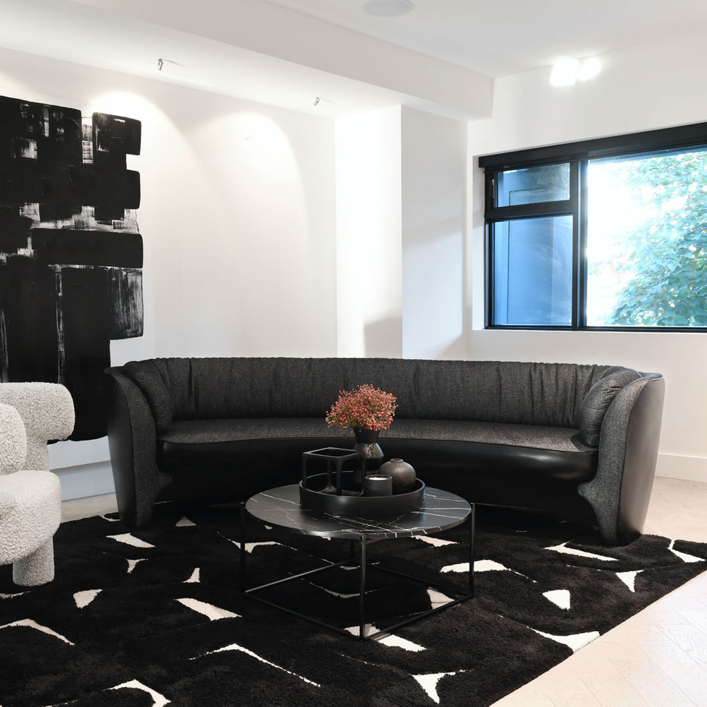 Negroni Sofa with Black Marled Melange Fabric